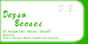 dezso becsei business card